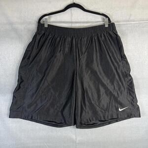 Vintage Nike Basketball Shorts Mens XL Black Dazzle Shiny 90's Y2K Sports Swoosh